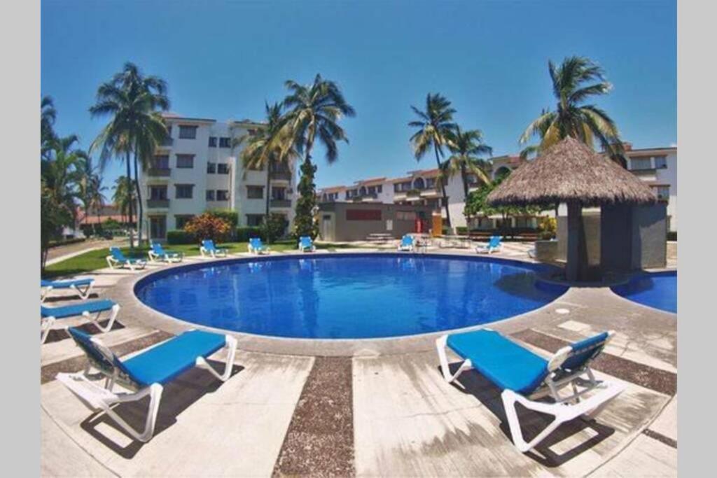 Magnifico Departamento, Cocina Equipada, 2 Recamaras 2 Banos , Hasta 6 Personas, 3 Albercas, Playa A 50 Mts Wifi, Aire Acondicionado Apartment Manzanillo Luaran gambar