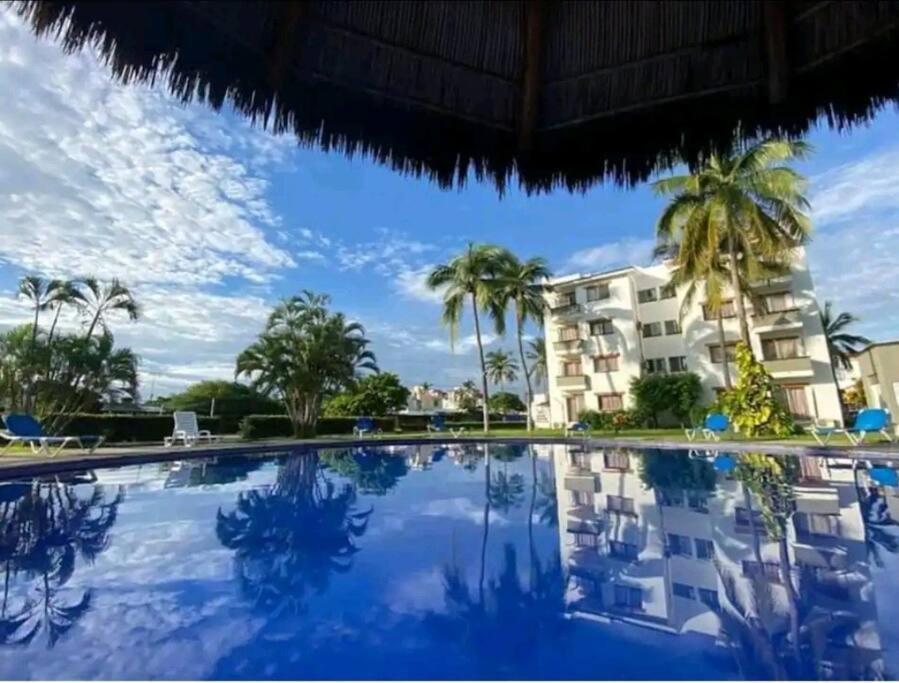 Magnifico Departamento, Cocina Equipada, 2 Recamaras 2 Banos , Hasta 6 Personas, 3 Albercas, Playa A 50 Mts Wifi, Aire Acondicionado Apartment Manzanillo Luaran gambar